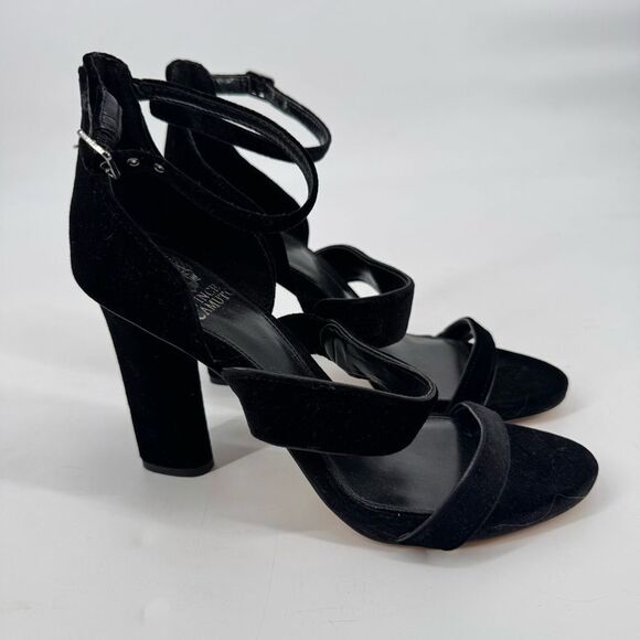 New Vince Camuto Velvet Robeka‎ Heeled Sandal Black 8.5 - Picture 2 of 9